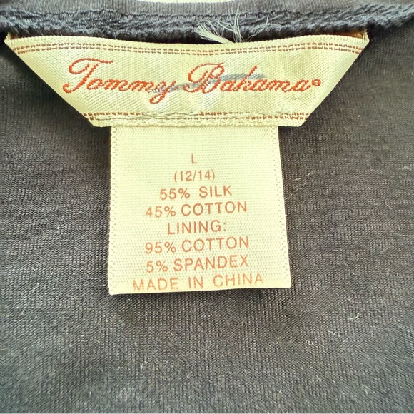 Tommy Bahama Silk Cotton Stretch Classic Black Sleeveless Tank Top Women’s L EUC - Picture 4 of 8